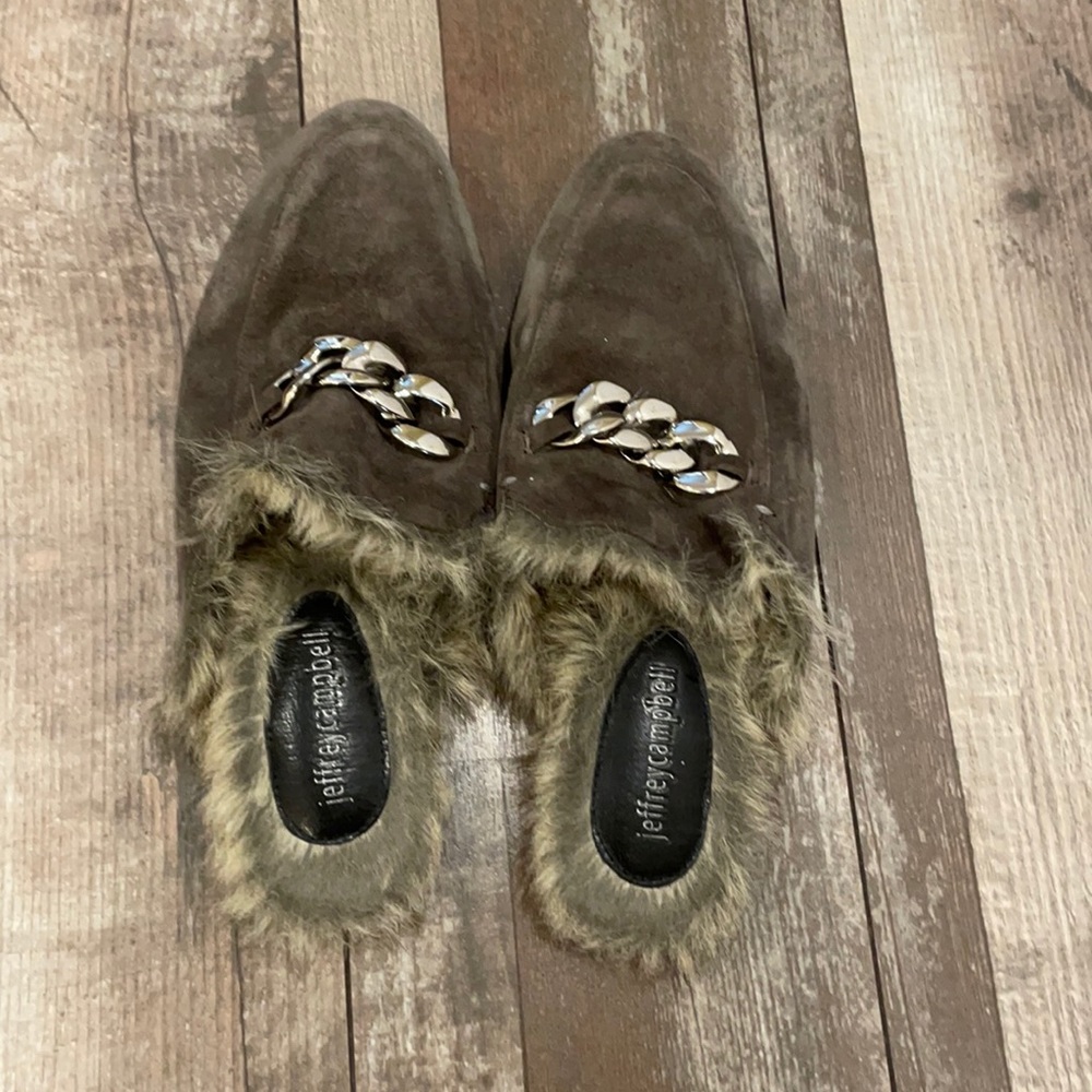 Jeffrey Campbell Mule fur slide loafers 7.5